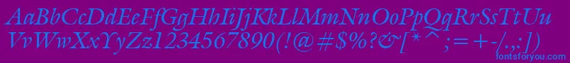 GalliardItalicBt Font – Blue Fonts on Purple Background