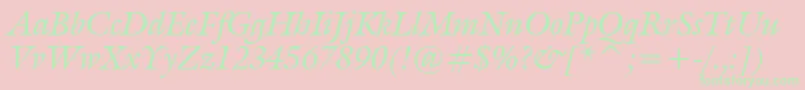 GalliardItalicBt Font – Green Fonts on Pink Background