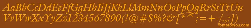 GalliardItalicBt Font – Orange Fonts on Brown Background