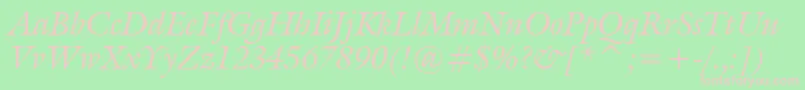 GalliardItalicBt Font – Pink Fonts on Green Background