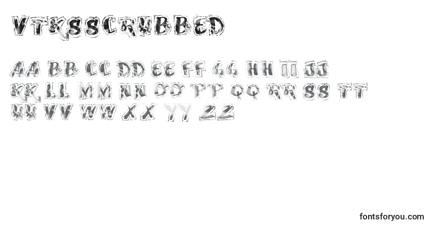 A fonte VtksScrubbed – alfabeto, números, caracteres especiais