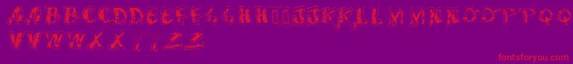 VtksScrubbed Font – Red Fonts on Purple Background