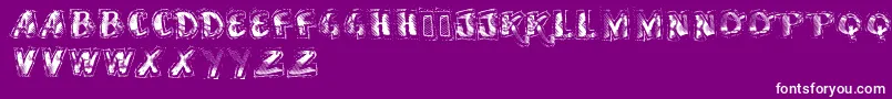 VtksScrubbed-Schriftart – Weiße Schriften auf violettem Hintergrund