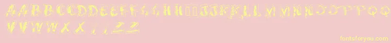 VtksScrubbed-Schriftart – Gelbe Schriften auf rosa Hintergrund