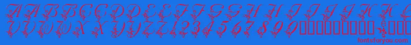 LmsAnniversaryDinner Font – Red Fonts on Blue Background