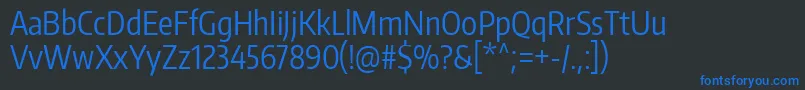 Czcionka EncodesanscompressedRegular – niebieskie czcionki na czarnym tle