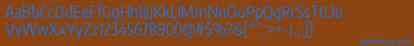 フォントEncodesanscompressedRegular – 茶色の背景に青い文字