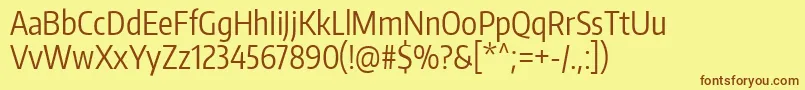 Шрифт EncodesanscompressedRegular – коричневые шрифты на жёлтом фоне
