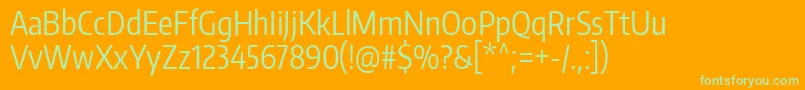 EncodesanscompressedRegular Font – Green Fonts on Orange Background