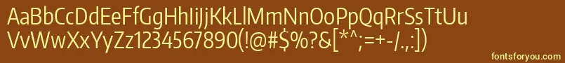 Шрифт EncodesanscompressedRegular – жёлтые шрифты на коричневом фоне