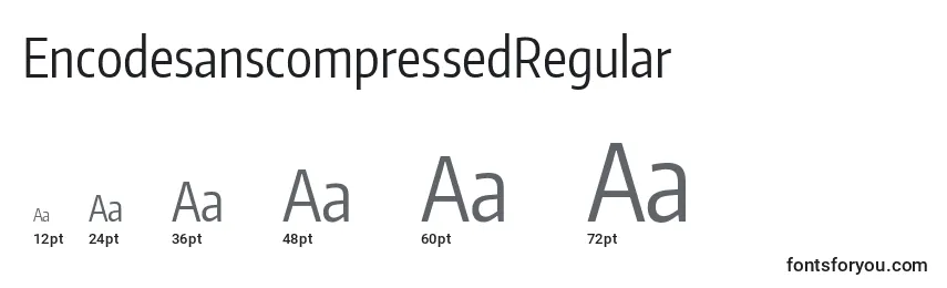 Größen der Schriftart EncodesanscompressedRegular