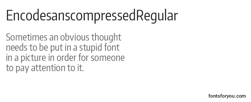 EncodesanscompressedRegular Font