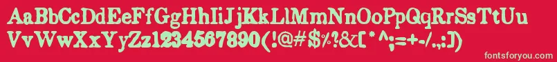 EndemicRoman Font – Green Fonts on Red Background