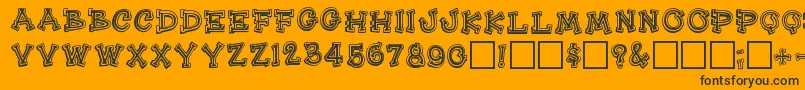 Heehawregular-Schriftart – Schwarze Schriften auf orangefarbenem Hintergrund