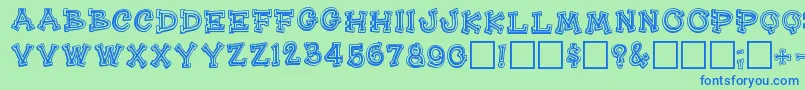 Heehawregular Font – Blue Fonts on Green Background