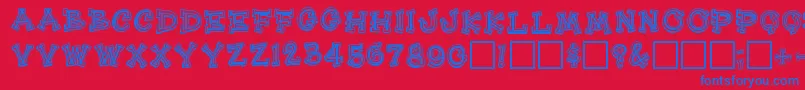 Heehawregular Font – Blue Fonts on Red Background