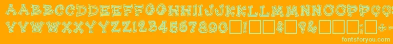 Heehawregular Font – Green Fonts on Orange Background