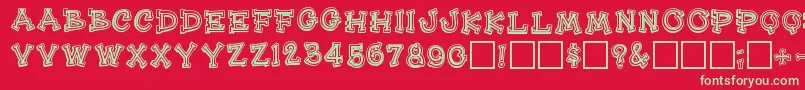 Heehawregular Font – Green Fonts on Red Background