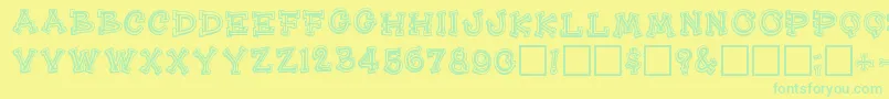 Heehawregular Font – Green Fonts on Yellow Background