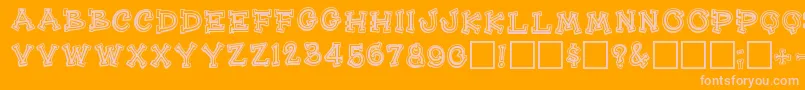 Heehawregular-fontti – vaaleanpunaiset fontit oranssilla taustalla