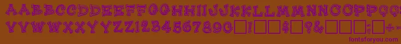 Heehawregular Font – Purple Fonts on Brown Background