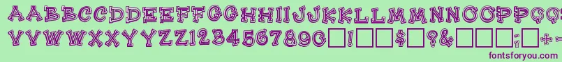 Heehawregular Font – Purple Fonts on Green Background