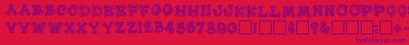 Heehawregular Font – Purple Fonts on Red Background