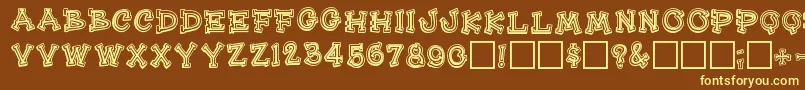 Heehawregular Font – Yellow Fonts on Brown Background