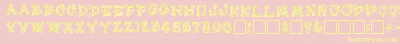 Heehawregular Font – Yellow Fonts on Pink Background