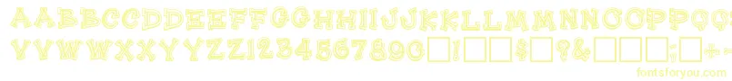 Heehawregular Font – Yellow Fonts on White Background