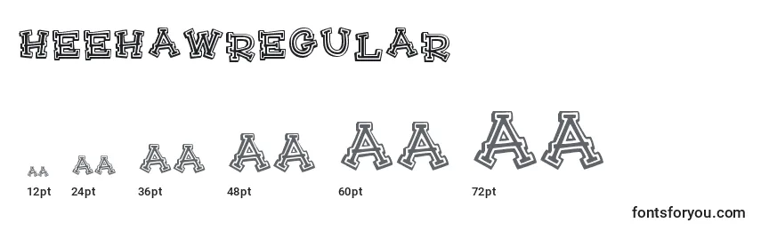 Heehawregular Font Sizes