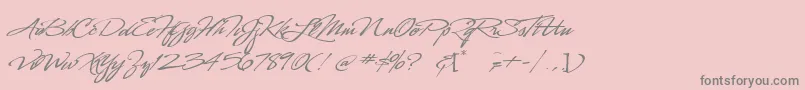LhfSofiaScript Font – Gray Fonts on Pink Background