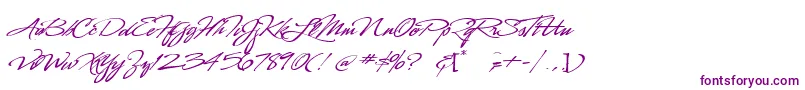 LhfSofiaScript Font – Purple Fonts on White Background