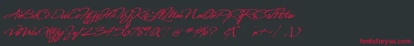 LhfSofiaScript Font – Red Fonts on Black Background