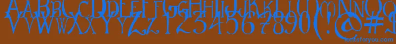 MirkwoodChronicle Font – Blue Fonts on Brown Background