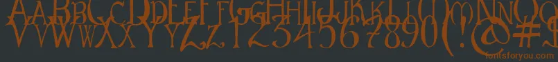 MirkwoodChronicle-fontti – ruskeat fontit mustalla taustalla