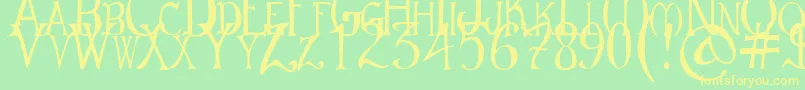 MirkwoodChronicle Font – Yellow Fonts on Green Background