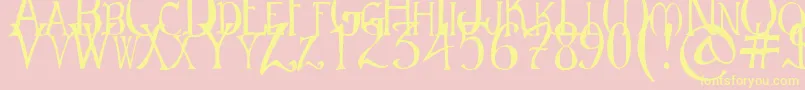MirkwoodChronicle Font – Yellow Fonts on Pink Background
