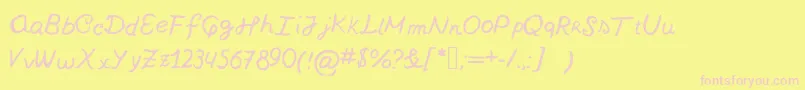 Nowherebound Font – Pink Fonts on Yellow Background