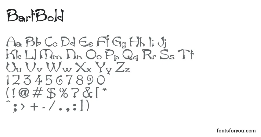 A fonte BartBold – alfabeto, números, caracteres especiais