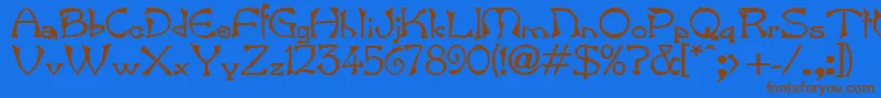 BartBold Font – Brown Fonts on Blue Background