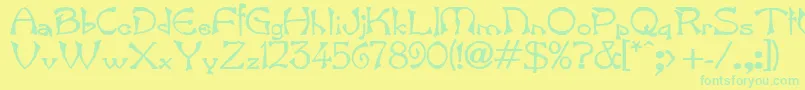 BartBold Font – Green Fonts on Yellow Background