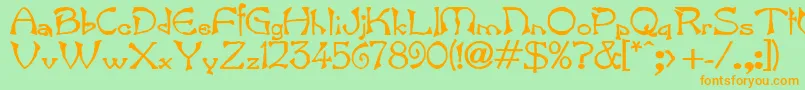 BartBold Font – Orange Fonts on Green Background