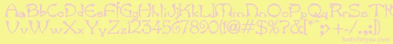 BartBold Font – Pink Fonts on Yellow Background