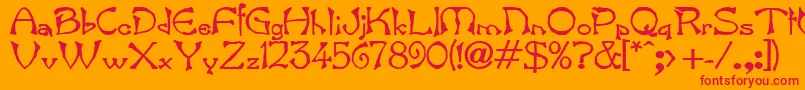 BartBold Font – Red Fonts on Orange Background