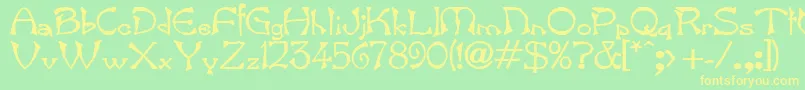 BartBold Font – Yellow Fonts on Green Background