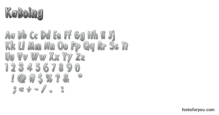 A fonte KaBoing – alfabeto, números, caracteres especiais