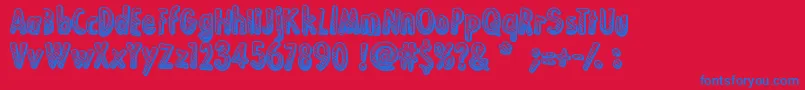 KaBoing Font – Blue Fonts on Red Background