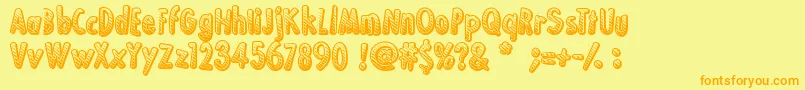 KaBoing Font – Orange Fonts on Yellow Background