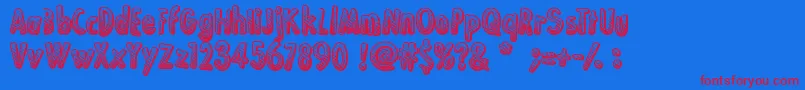 KaBoing Font – Red Fonts on Blue Background